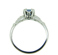 Platinum .49ct Genuine Natural Sapphire and Diamond Ring (#J4590)