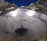 Egyptian .900 Silver Bread Tray / Bread Bowl Repoussed Design Cast Feet (#3863)