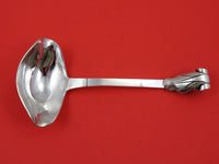 Copenhagen Silver Industry Ltd Danish Sterling Silver Gravy Ladle 3D Leaf 6 3/4"