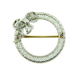 Art Deco 14k White Gold Filigree Bow Ribbon Pin (#J4749)