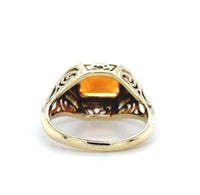 1.09ct Genuine Natural Citrine 10k Yellow Gold Filigree Ring Jewelry (#J5754)