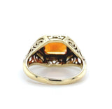 1.09ct Genuine Natural Citrine 10k Yellow Gold Filigree Ring Jewelry (#J5754)