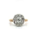 14k Gold and Platinum Mine Cut 1 Carat TW Genuine Natural Diamond Ring (#J5448)