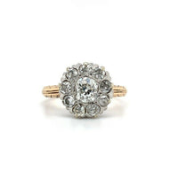 14k Gold and Platinum Mine Cut 1 Carat TW Genuine Natural Diamond Ring (#J5448)