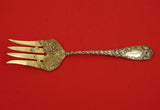 Chrysanthemum by Durgin Sterling Silver Salad Serving Fork GW 8 3/4"