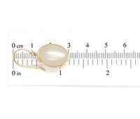 14k Yellow Gold Pair of Large Genuine Natural Moonstone Drop Earrings (#J6993)
