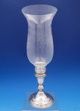 Woodward and Lothrop Sterling Glass Hurricane Lamp Candlestick Pair #47 #8072