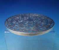 Webster Glass Trivet with Sterling Silver Overlay Floral 6" (#5418)