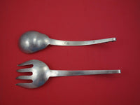 Mexican Sterling Silver Salad Serving Set by Ramirez  10 1/4"