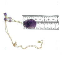 14k Yellow Gold Art Deco Chinese Export Carved Natural Amethyst Pendant (#J5373)