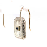 14k White Gold Genuine Natural Sapphire Earrings (#J5526)
