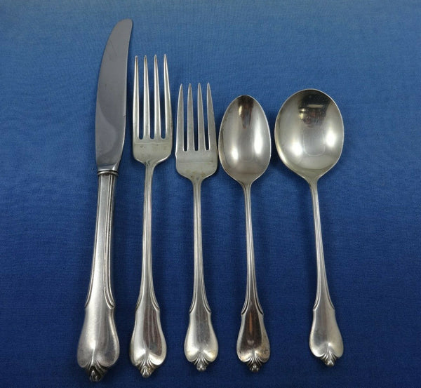 Grand Colonial by Wallace Sterling Silver Flatware Set For 12 Service 62 Pieces