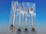 Aegean Weave Gold by Wallace Sterling Silver Flatware Set 12 Service 72 pcs New