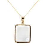 Kaufmann 14k Gold Genuine Natural Opal Intarsia Pendant with Lapis (#J6240)