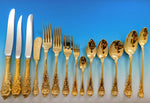 Sir Christopher Gold by Wallace Sterling Silver Flatware Set Vermeil 188 pcs Din