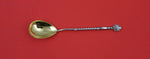 Russian Sterling Silver Ice Cream Spoon GW ovoid 875 silver w/leaf handle 5 3/4"