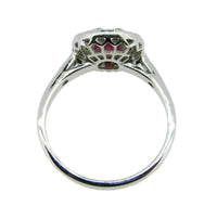 18k Gold Deco Style Specialty Cut Genuine Natural Ruby Ring w/ Diamonds (#J2355)