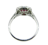 18k Gold Deco Style Specialty Cut Genuine Natural Ruby Ring w/ Diamonds (#J2355)