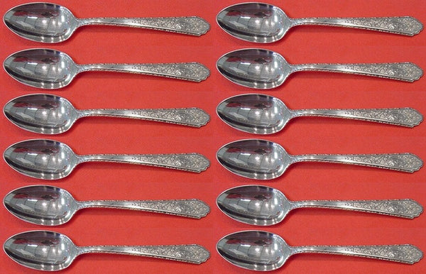 Mary II by Lunt Sterling Silver Demitasse Spoon Set of 12 pcs 4 1/4"