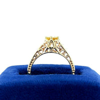 14k Yellow Gold Filigree Ring w/ .61ct Yellow Genuine Natural Sapphire (#J5567)