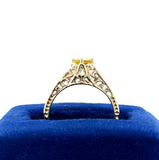 14k Yellow Gold Filigree Ring w/ .61ct Yellow Genuine Natural Sapphire (#J5567)