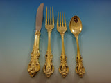 El Grandee by Towle Sterling Silver Flatware Service 12 Set Vermeil Gold 48 Pcs