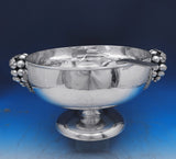 Sanborns Mexican Sterling Silver Punch Bowl w/Applied 3-D Grapes w/Ladle (#0199)