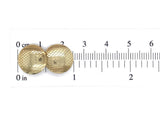 Pair of 10k Yellow Gold Round Domed Men's Cufflinks with Wavy Engraving (#J6865)