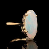 14k Yellow Gold Australian 2.15 Carat Genuine Natural Opal Ring 5.75 (#J7216)