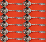 Georgian Rose by Reed & Barton Sterling Silver Cream Soup Spoon Set 12 pcs 6"