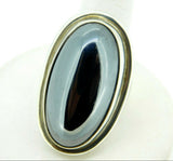 Large Georg Jensen Sterling Hematite Ring #46E (#J4458)