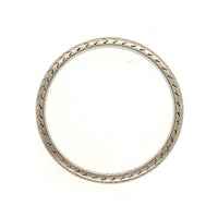 18k White Gold Band with Chevron Hand Engraving Size 5 Jewelry (#J5989)
