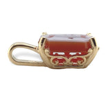 14k Yellow Gold Genuine Natural Agate Signet Pendant Initial "D" (#J7585)