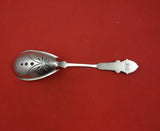Medallion by Wood and Hughes Sterling Silver Berry Spoon GW Chased Design 8 7/8"