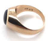 18k Yellow Gold Black Star Genuine Natural Sapphire Men's Ring Size 9 (#J6535)