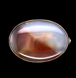 Vintage 10k Yellow Gold Genuine Natural Agate Pin 1 1/4" Jewelry (#J7254)