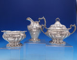 Chantilly by Gorham Grand Sterling Silver Tea Set 5pc Monogrammed (#7901)