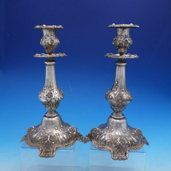 Les Six Fleurs by Reed & Barton Sterling Silver Pair of Candlesticks (#4171)