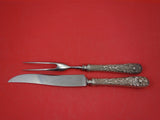 Repousse by Kirk Sterling Silver Steak Carving Set 2-pc knife 9 5/8" fork 8 3/8"