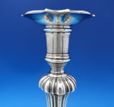 Handmade Hand Hammered Buccellati Italian Sterling Silver Candlestick Pair #7373