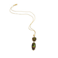 14k Yellow Gold 12 Carat TW Fire Genuine Natural Agate Pendant (#J7230)