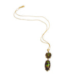 14k Yellow Gold 12 Carat TW Fire Genuine Natural Agate Pendant (#J7230)