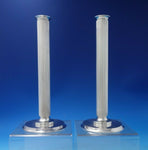 Bernadotte by Georg Jensen Sterling Silver Candlestick Pair #855B 10" x 4" #6303