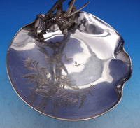 Silverplate Grape Stand Engraved Bees Butterflies Flowers 3-D Bird #9558 (#7271)