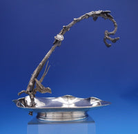 Silverplate Grape Stand Engraved Bees Butterflies Flowers 3-D Bird #9558 (#7271)