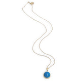 14k 3.50 Carat Ithaca Peak Very Blue Genuine Turquoise Pendant w/ Chain (#J7256)