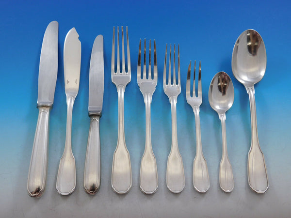 Plunir by Christofle France Silverplate Flatware Service Set 54 pieces