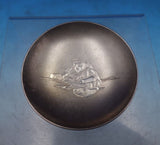 Japanese Sterling Silver Bowl GW Frosted w/ Man Fish Fishing Pole Scene (#6854)