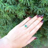 Platinum and 14k Gold .82ct Genuine Natural Emerald and Diamond Ring (#J6380)