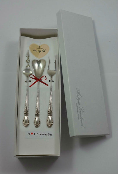 Brocade by International Sterling Silver "I Love You" Serving Set 3pc Custom